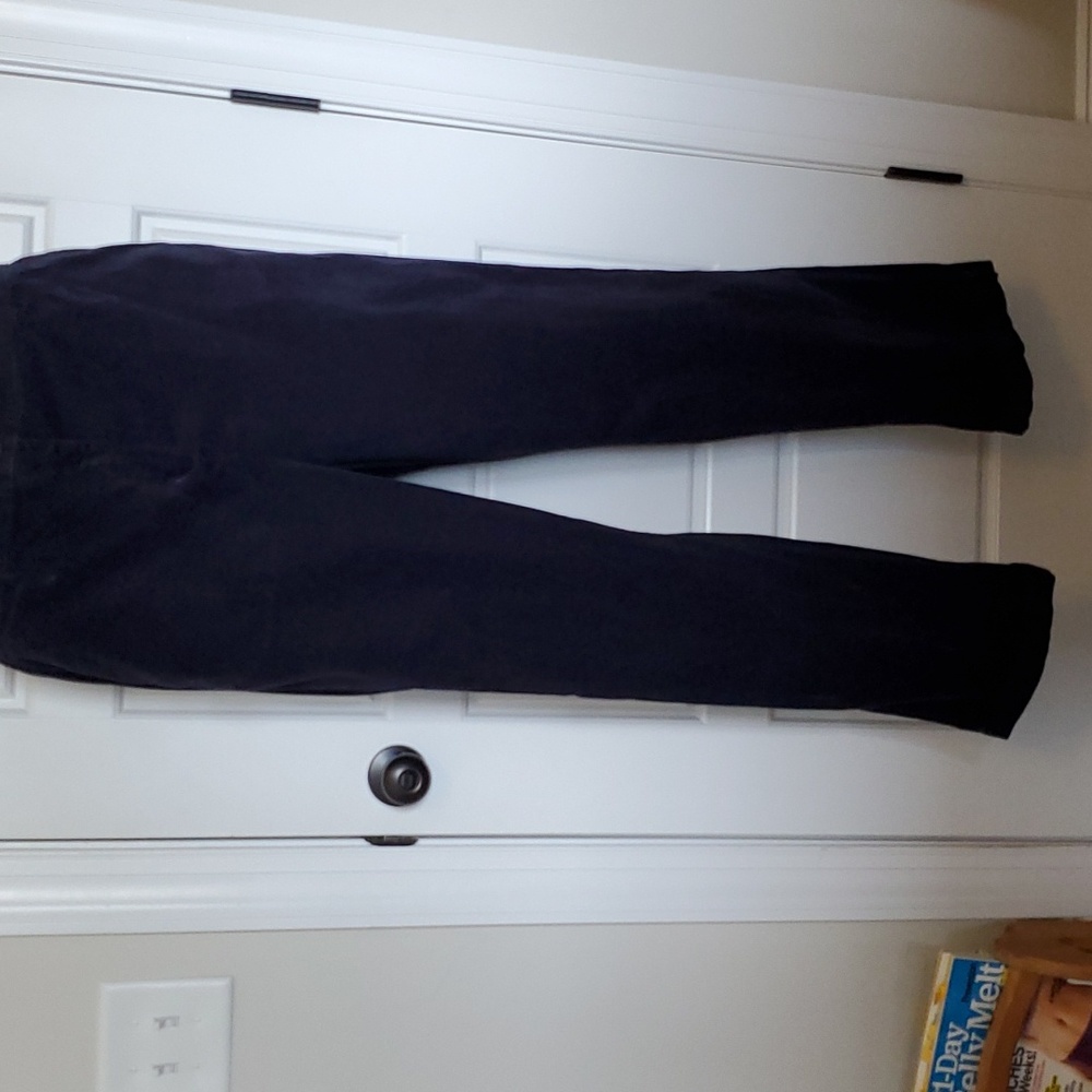 Navy elastic waist corduroy pant